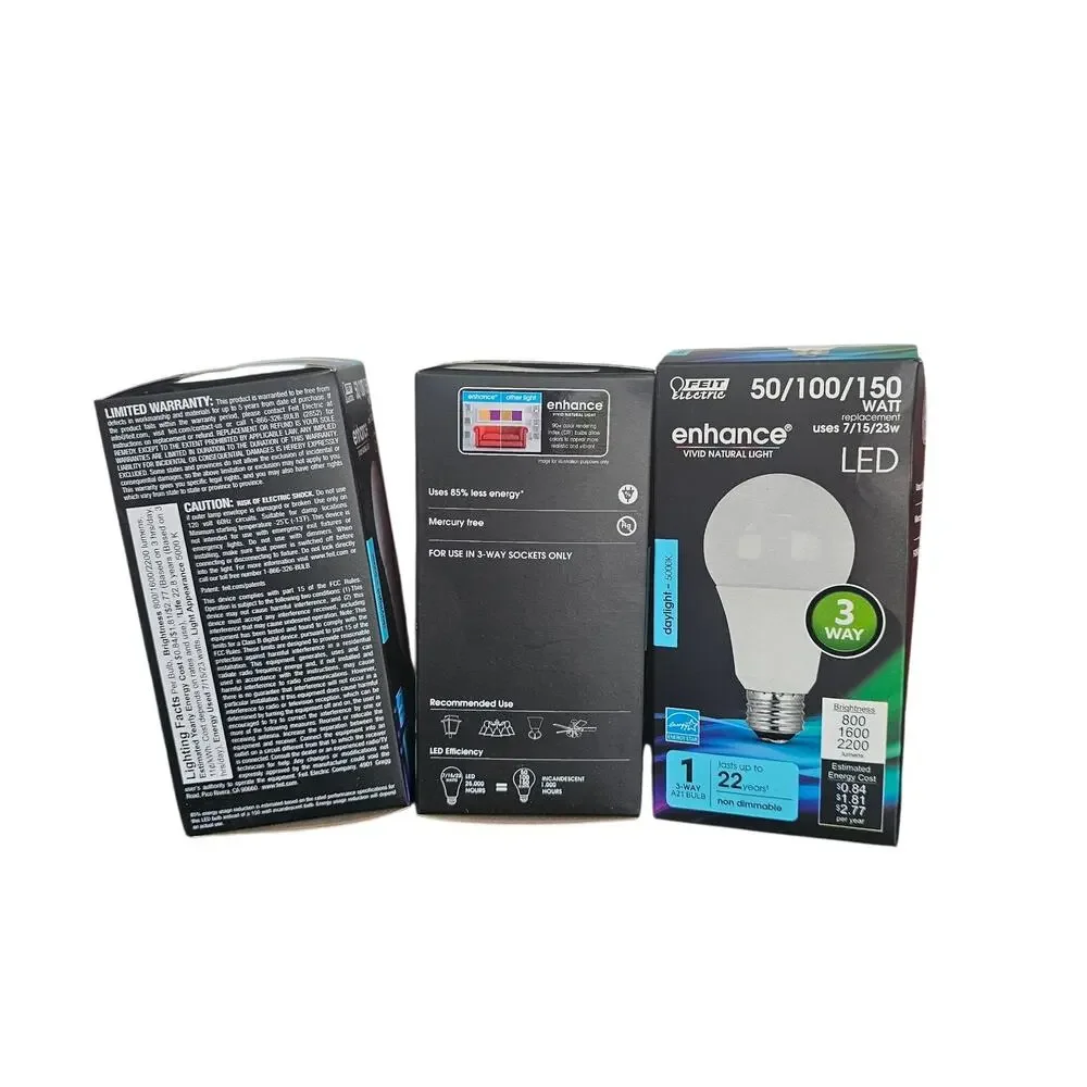 50/100/150 watt 3 way lightbulbs (3  bulbs)